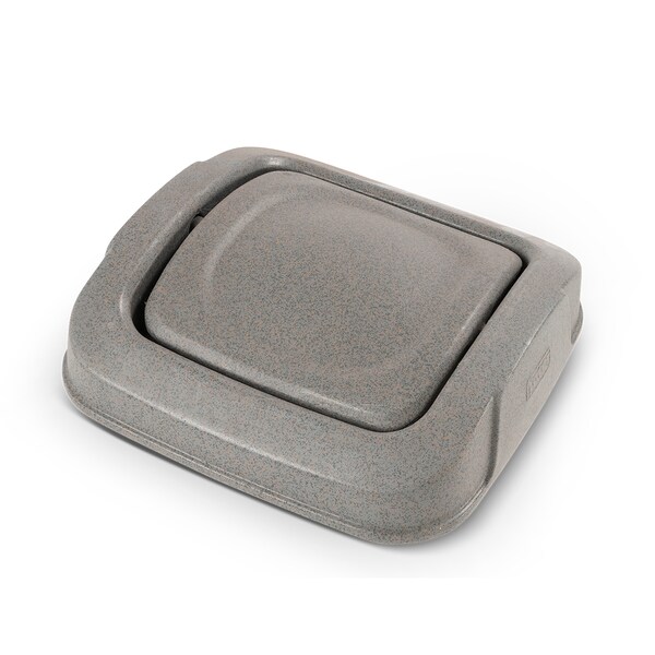 25 gal Square Trash Can, Graystone